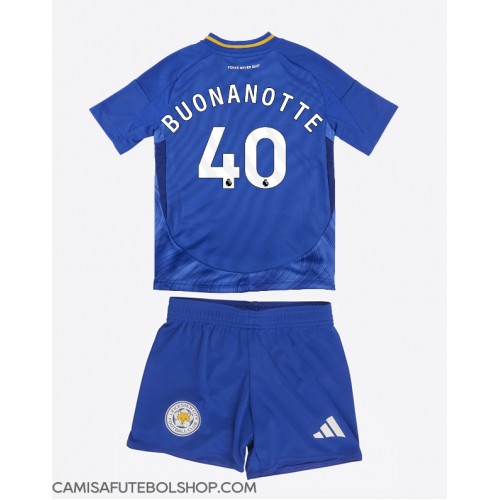 Camisa de time de futebol Leicester City Facundo Buonanotte #40 Replicas 1º Equipamento Infantil 2024-25 Manga Curta (+ Calças curtas)